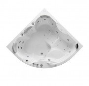 Ванна акрилова Kolpa San Gaia 160х160 см гідромасажна із вбудованим змішувачем Waterfall та панеллю білий 513910