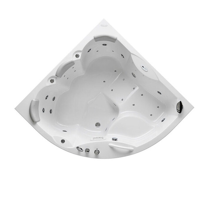 Ванна акриловая Kolpa San Gaia 160х160 см гидромассажная со встроенным смесителем Geyser и панелью белый 513920