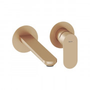 Смеситель для раковины Ravak Eleganta настенный однорычажный розовое золото матовое X070366