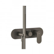  	Смеситель для душа Ravak Eleganta на 2 потребителя с душевым набором графит матовый X070337