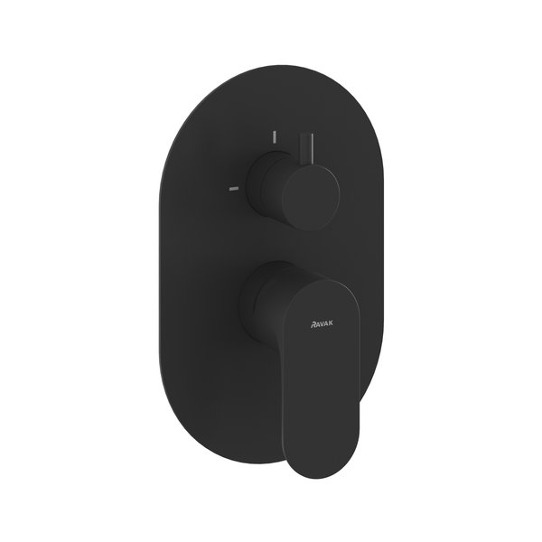 Змішувач для душу Ravak Eleganta вбудований на 2 споживачі чорний матовий X070301