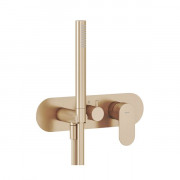 Смеситель для душа Ravak Eleganta на 3 потребителя с душевым набором розовое золото матовое X070370