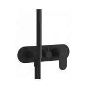  	Смеситель для душа Ravak Eleganta на 2 потребителя с душевым набором черный матовый X070300