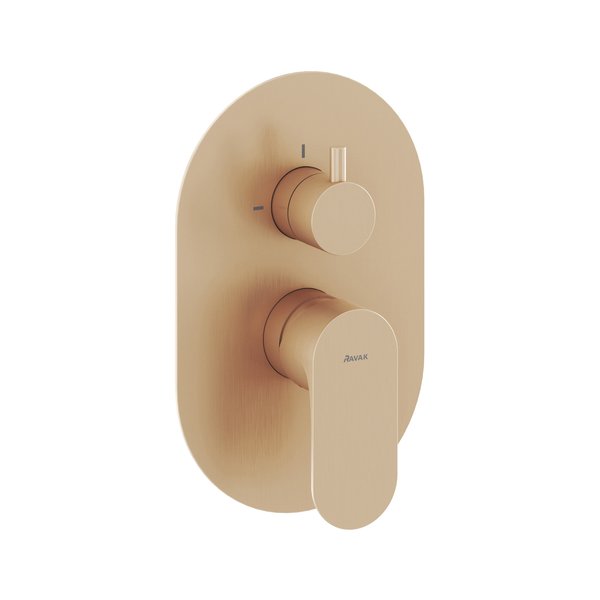 Змішувач для душу Ravak Eleganta вбудований на 2 споживачі рожеве золото матове  X070375