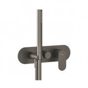 Смеситель для душа Ravak Eleganta на 3 потребителя с душевым набором графит матовый X070333