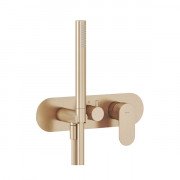 Смеситель для душа Ravak Eleganta на 3 потребителя с душевым набором розовое золото матовое X070370