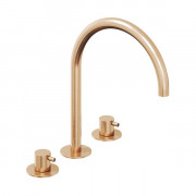 Змішувач для раковини Ravak Espirit двоважільний на 3 отвори рожеве золото матове X070349
