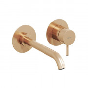 Смеситель для раковины Ravak Espirit настенный однорычажный розовое золото матовое X070352