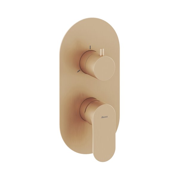 Змішувач для душу Ravak Eleganta вбудований на 3 споживачі рожеве золото матове X070371