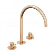 Смеситель для раковины Ravak Espirit двухрычажный на 3 отверстия розовое золото матовое X070349
