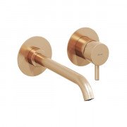 Смеситель для раковины Ravak Espirit настенный однорычажный розовое золото матовое X070352
