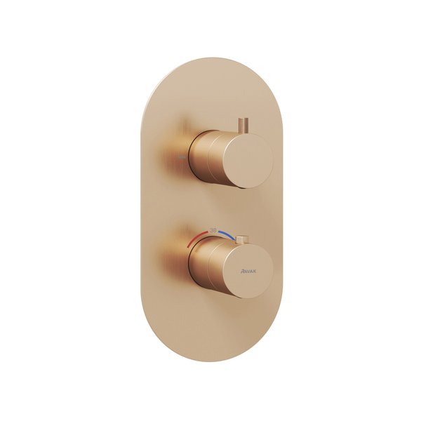 Термостат для душа Ravak Espirit встраиваемый 2 потребителя розовое золото матовое X070360