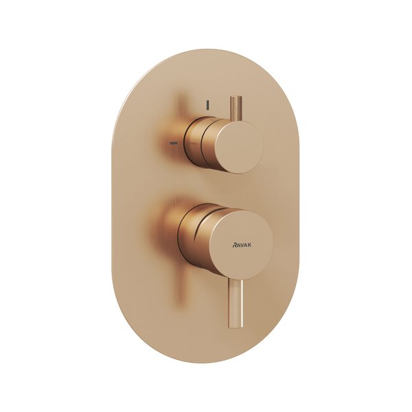 Смеситель для душа Ravak Espirit встраиваемый 2 потребителя розовое золото матовое X070362