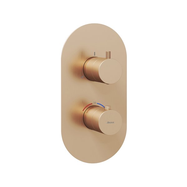 Термостат для душа Ravak Espirit встраиваемый 3 потребителя розовое золото матовое X070363