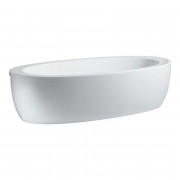 Ванна акрилова Laufen IL Bagno Alessi One 203х102 см з гідро- та аеромасажем з LED-підсвічуванням та дезінфекцією білий H2449700006951