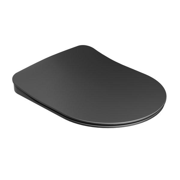 Сиденье с крышкой для унитаза Ravak Uni Chrome Flat дюропласт черный X01795