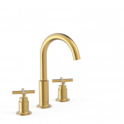 Смеситель для раковины Tres Mont Blanc двухвентильный на 3 отверстия матовое золото 28310501OM