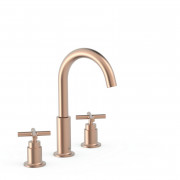 Смеситель для раковины Tres Mont Blanc двухвентильный на 3 отверстия матовое розовое золото 28310501OPM