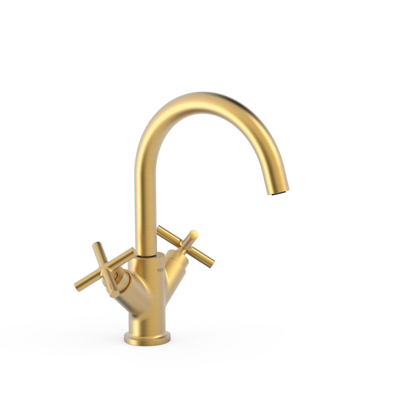 Змішувач для раковини Tres Mont Blanc двовентильний матове золото 28320301OM