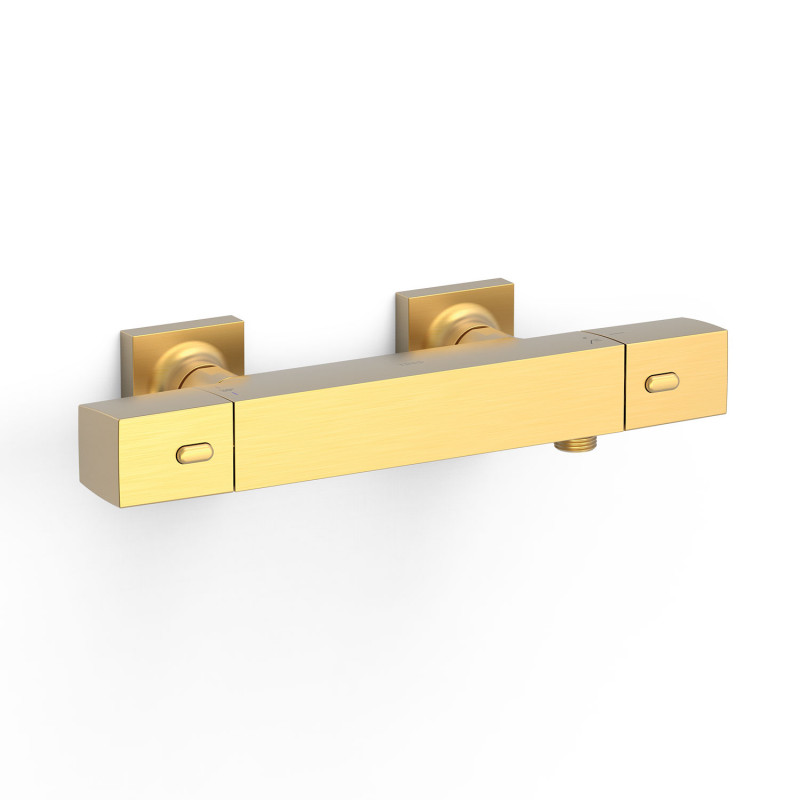 Термостат для душа Tres Over-wall настенный двухвентильный матовое золото 19016406OM