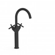 Смеситель для раковины Tres Mont Blanc двухвентильный матовый черный 28380301NM