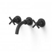 Змішувач для раковини Tres Mont Blanc двовентильний матовий чорний 28330001NM