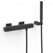 Термостат для душа Tres Over-wall настенный с душевым набором матовый черный 19016469NM