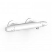 Термостат для душу Tres Over-wall настінний двовентильний матовий білий 19016403BM