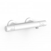 Термостат для душу Tres Over-wall настінний двовентильний матовий білий 19016402BM