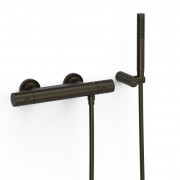 Термостат для душу Tres Over-wall настінний з душовим набором чорна бронза 19016429KMB