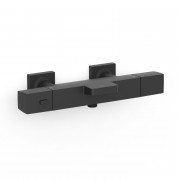 Термостат для ванної Tres Over-wall настінний двовентильний матовий чорний 19017406NM