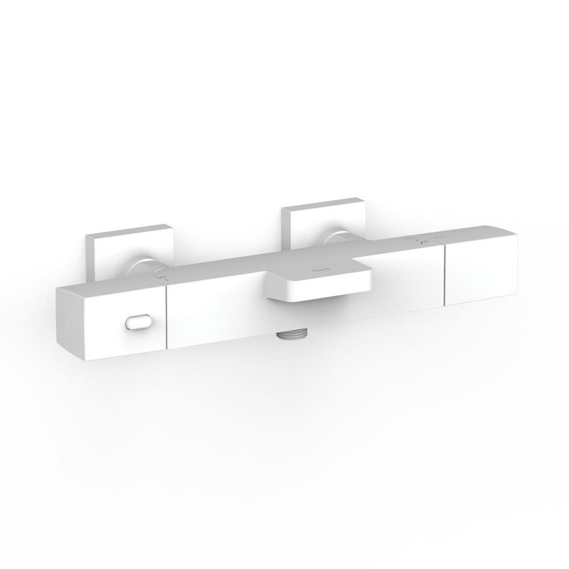 Термостат для ванной Tres Over-wall настенный двухвентильный матовый белый 19017406BM