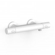 Термостат для душу Tres Over-wall настінний двовентильний матовий білий 19016402BM