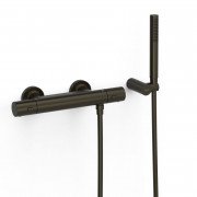 Термостат для душу Tres Over-wall настінний з душовим набором чорна бронза 19016429KMB