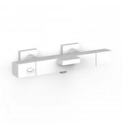 Термостат для ванной Tres Over-wall настенный двухвентильный матовый белый 19017406BM