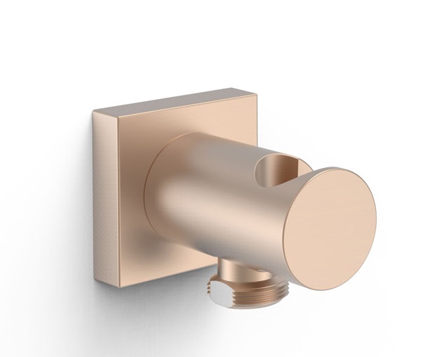 Шланговое подсоединение Tres с держателем ручного душа розовое золото 21118201OPM