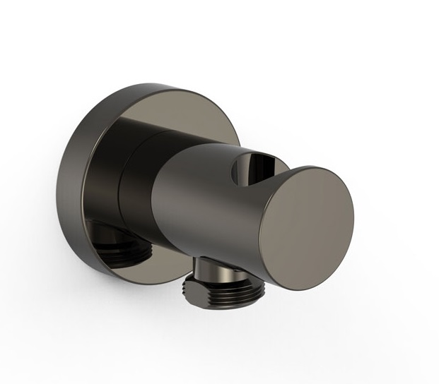 Шланговое подсоединение Tres с держателем ручного душа металлик черный 26118201KM