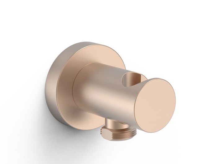 Шланговое подключение Tres с держателем ручного душа матовое розовое золото 26118201OPM