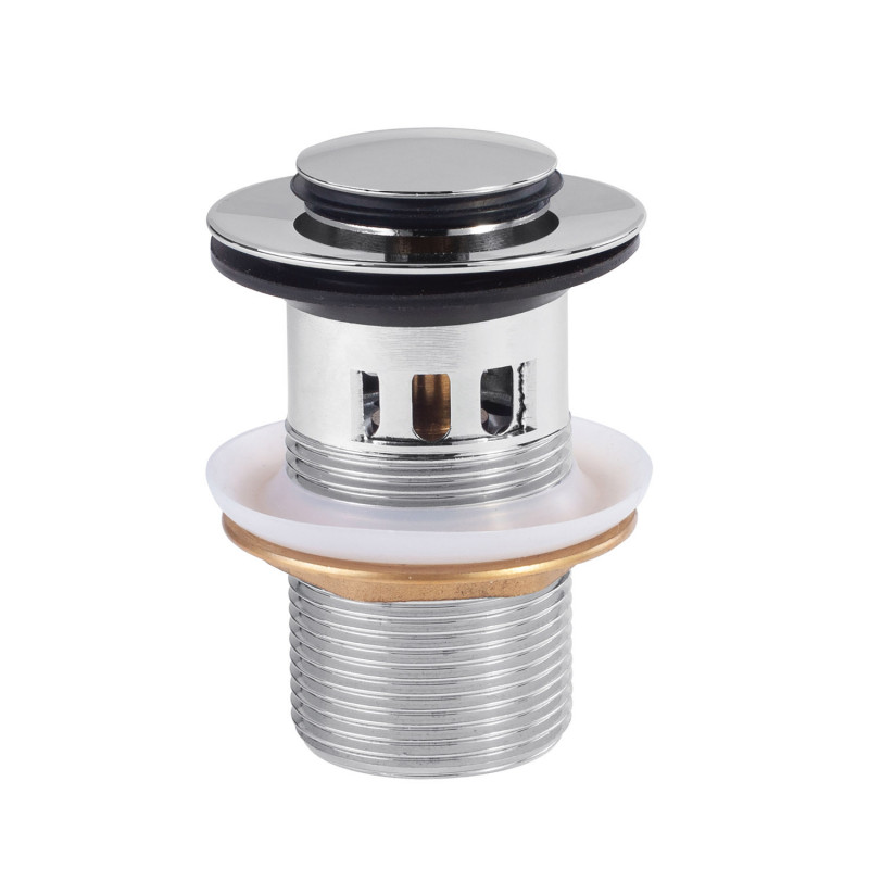 Донний клапан для раковини з переливом Tres Click-Clack хром 134215025