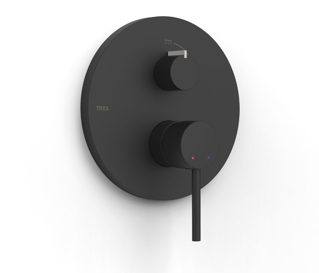 Змішувач для душу Tres Study Exclusive 2 споживача одноважільний матовий чорний 26228110NM