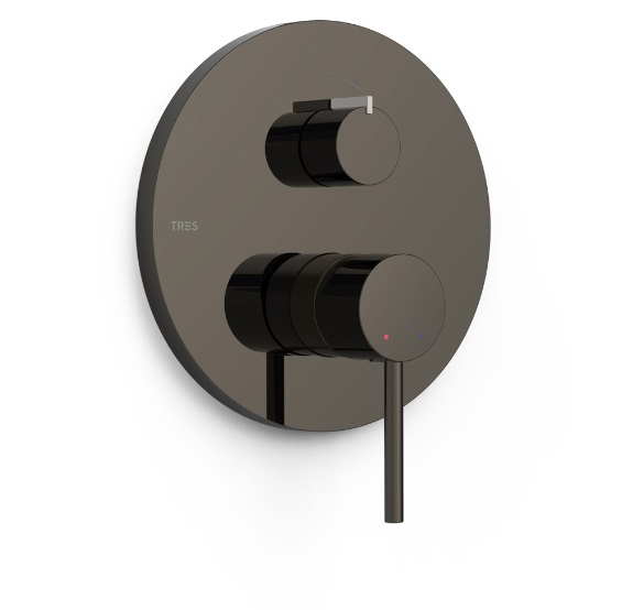 Смеситель для душа Tres Study Exclusive встраиваемый 2 потребителя однорычажный металлик черный 26228110KM