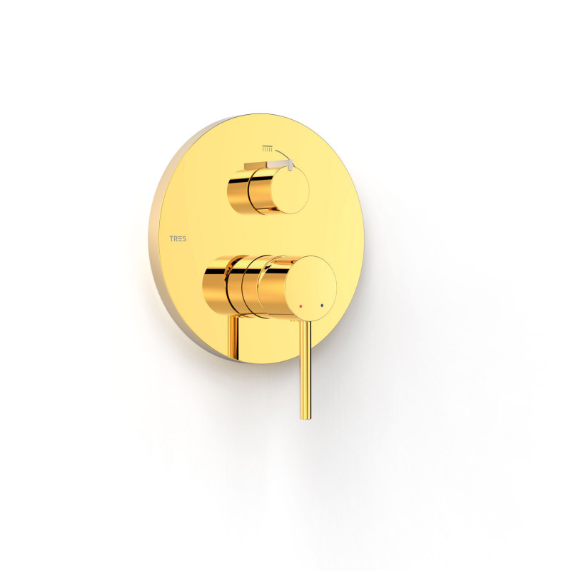Змішувач для душу Tres Study Exclusive 2 споживача одноважільний золото 26228110OR