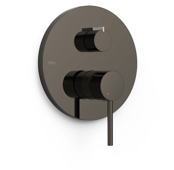 Смеситель для душа Tres Study Exclusive встраиваемый 2 потребителя однорычажный металлик черный 26228110KM