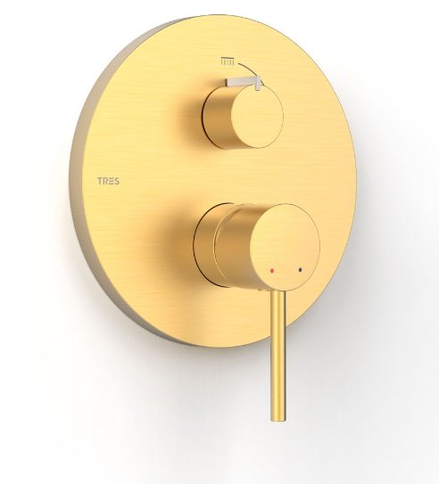 Змішувач для душу Tres Study Exclusive 2 споживача одноважільний матове золото 26228110OM