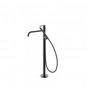 Смеситель для ванной Tres Study Exclusive напольный с душевым набором металлик черный 26247005KM