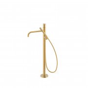 Змішувач для ванної кімнати Tres Study Exclusive підлоговий з душовим набором матове золото 26247006OM