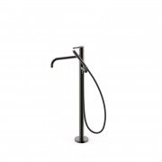 Смеситель для ванной Tres Study Exclusive напольный с душевым набором металлик черный 26247005KM