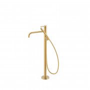 Смеситель для ванной Tres Study Exclusive напольный с душевым набором матовое золото 26247005OM
