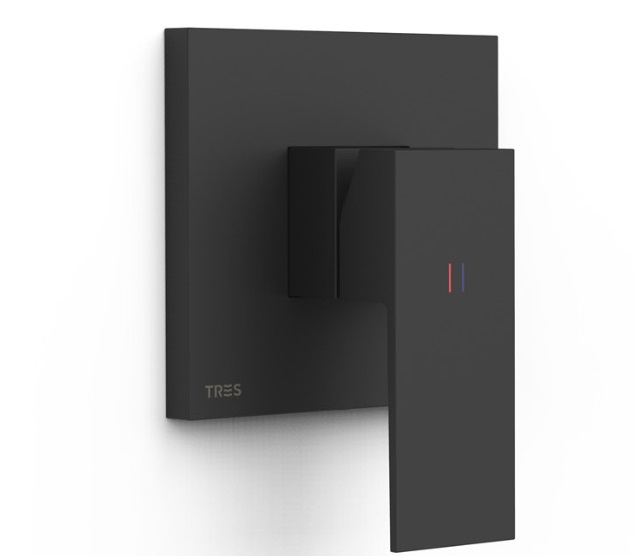 Змішувач для душу Tres Cuadro Exclusive 1 споживач одноважільний матовий чорний 10627810NM