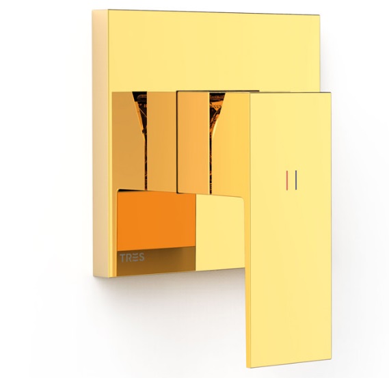 Смеситель для душа Tres Cuadro Exclusive встраиваемый 1 потребитель однорычажный золото 10627810OR